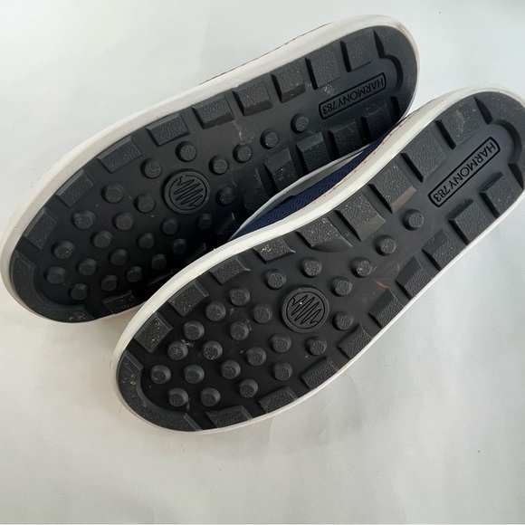 Navy Blue White Slip-On Loafers Bamboo Knit Upper Unisex Men's 10.5 Women's 12 - Picture 3 of 6